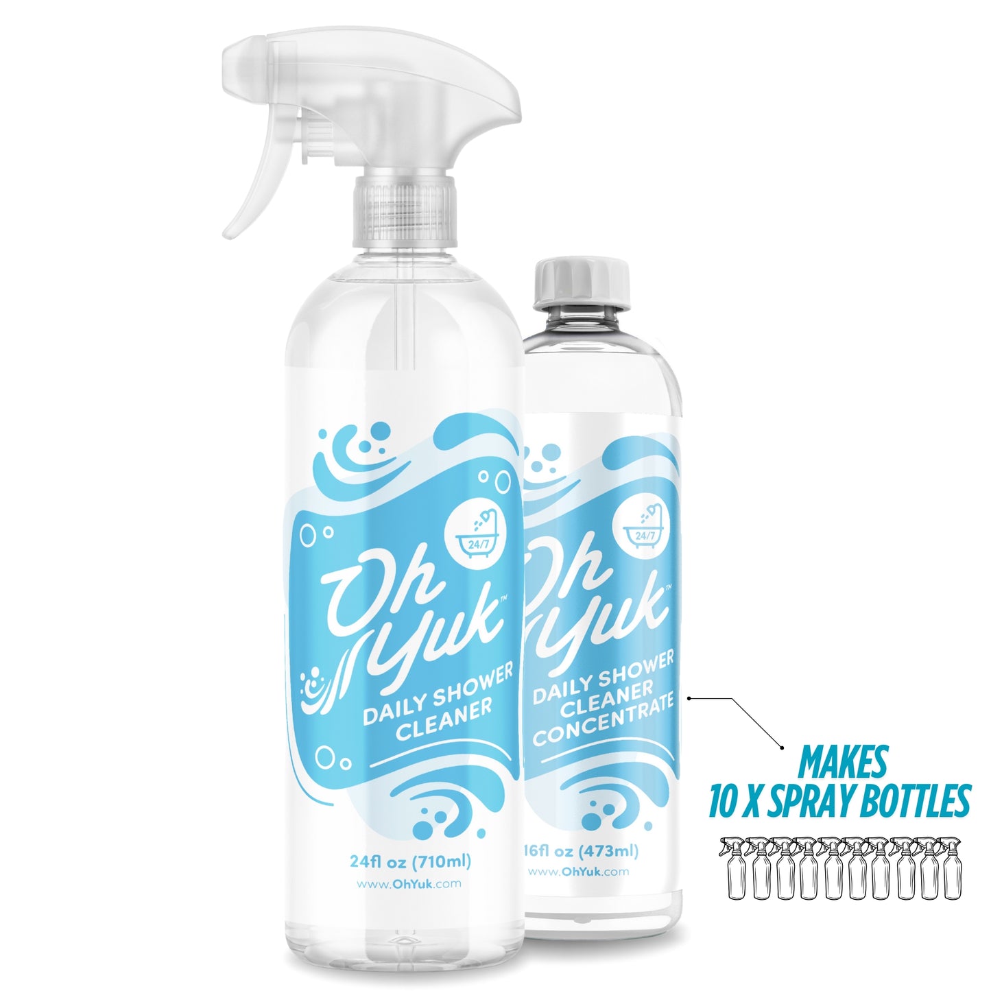 Daily Shower Cleaner + 10X Refill – Combo with Concentrate Bottle