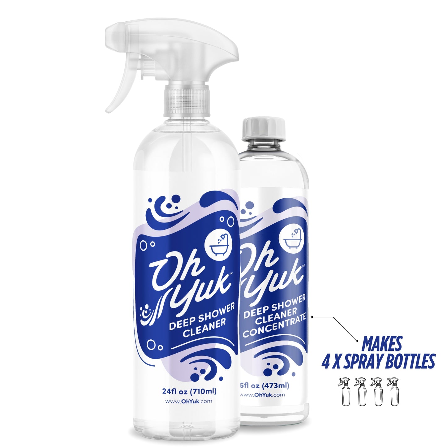 Deep Shower Cleaner + 4X Refill – Combo with Concentrate Bottle