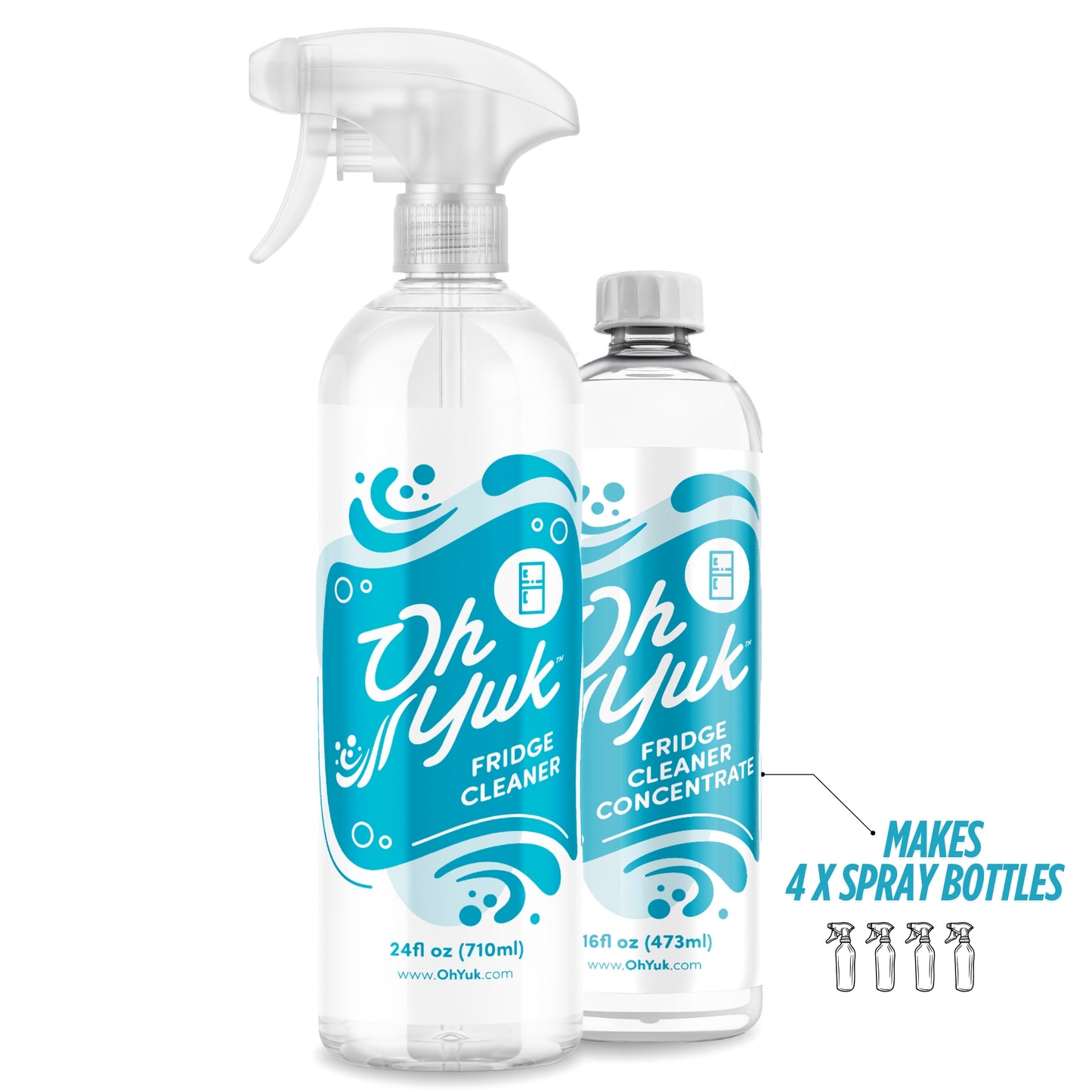 Fridge Cleaner + 4X Refill – Combo with Concentrate Bottle