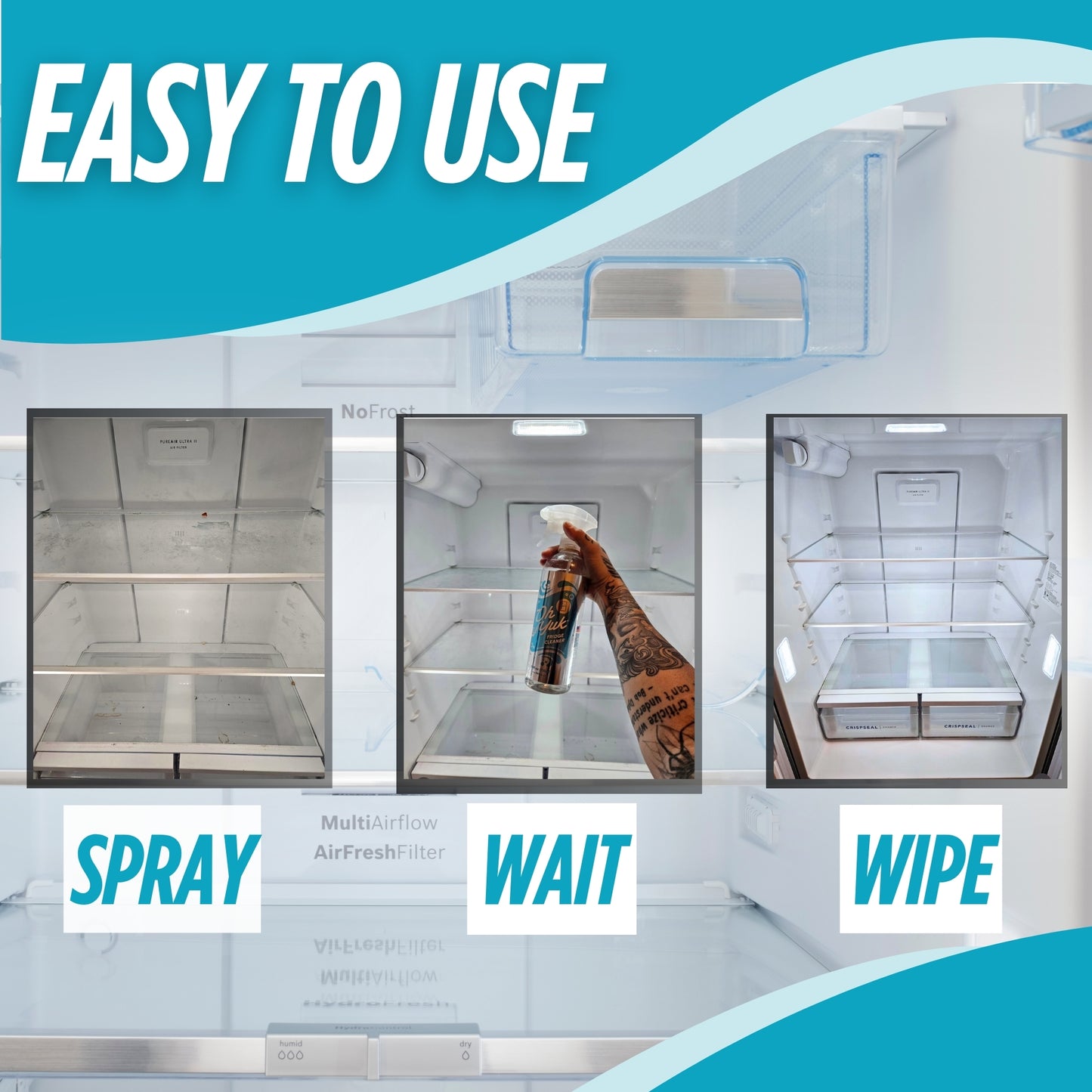 Fridge Cleaner + 4X Refill – Combo with Concentrate Bottle