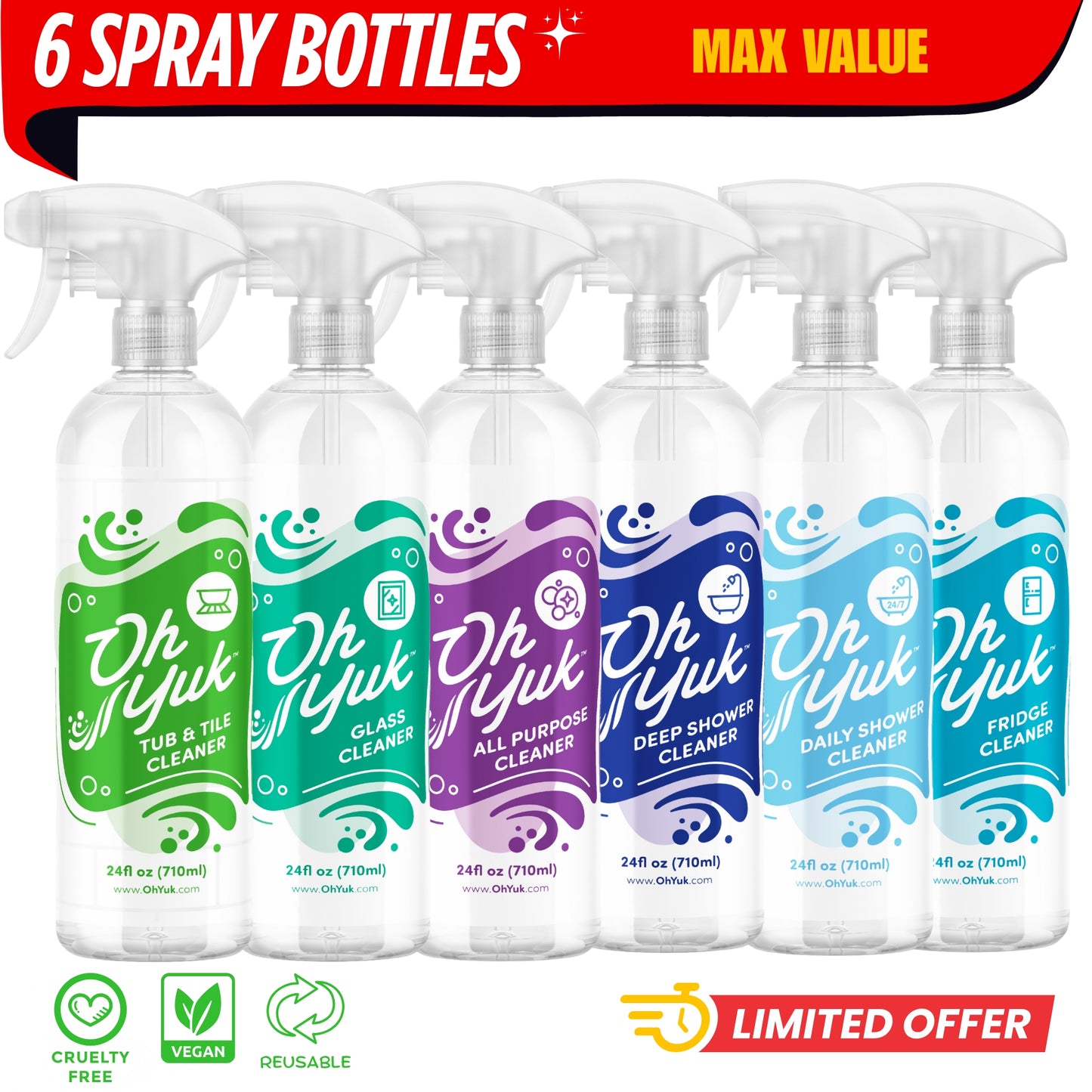Oh Yuk Box of 6 – Complete Household Cleaner Set