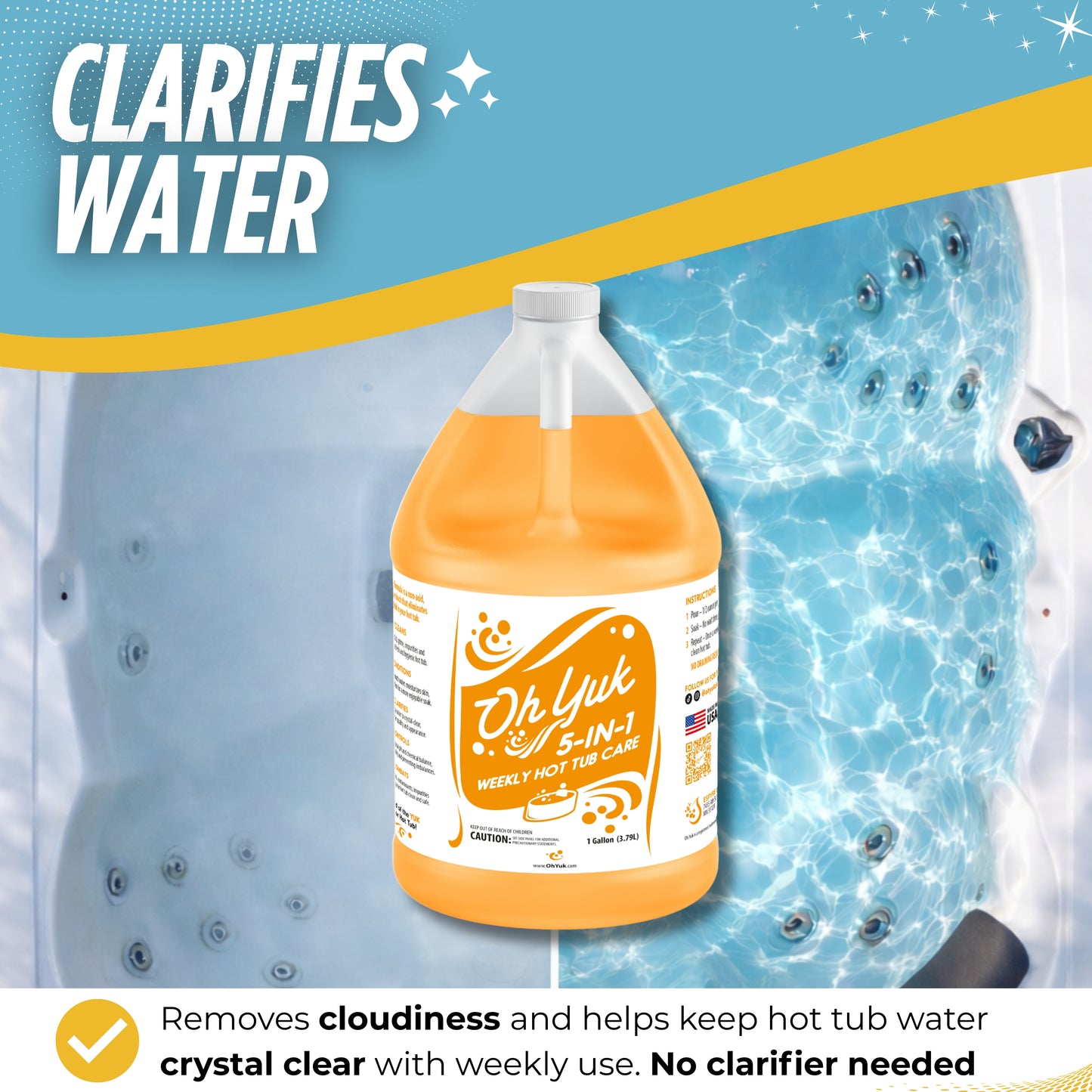 Oh Yuk 5-in-1 Weekly Hot Tub Chemicals - 1 Gallon