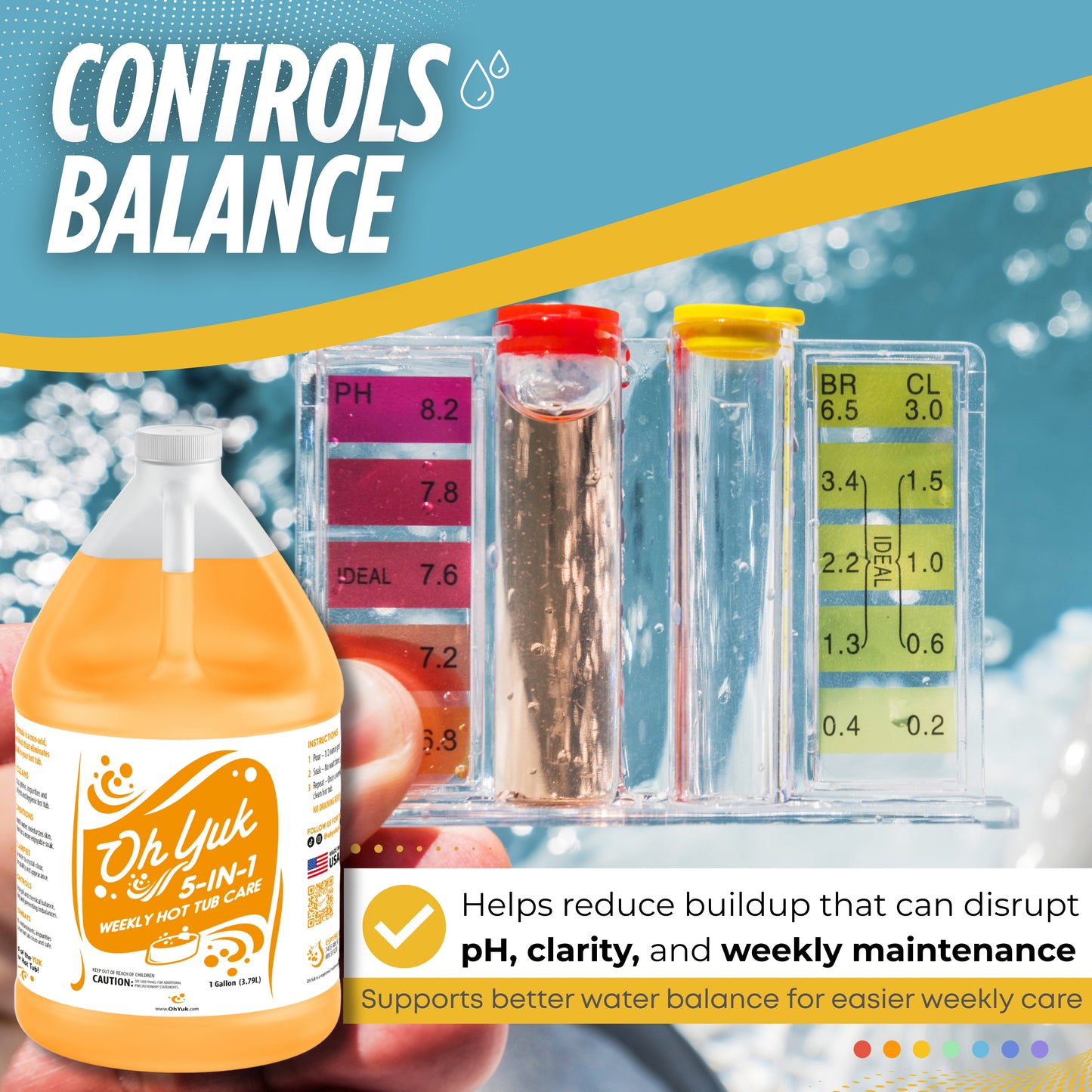 Oh Yuk 5-in-1 Weekly Hot Tub Chemicals - 1 Gallon
