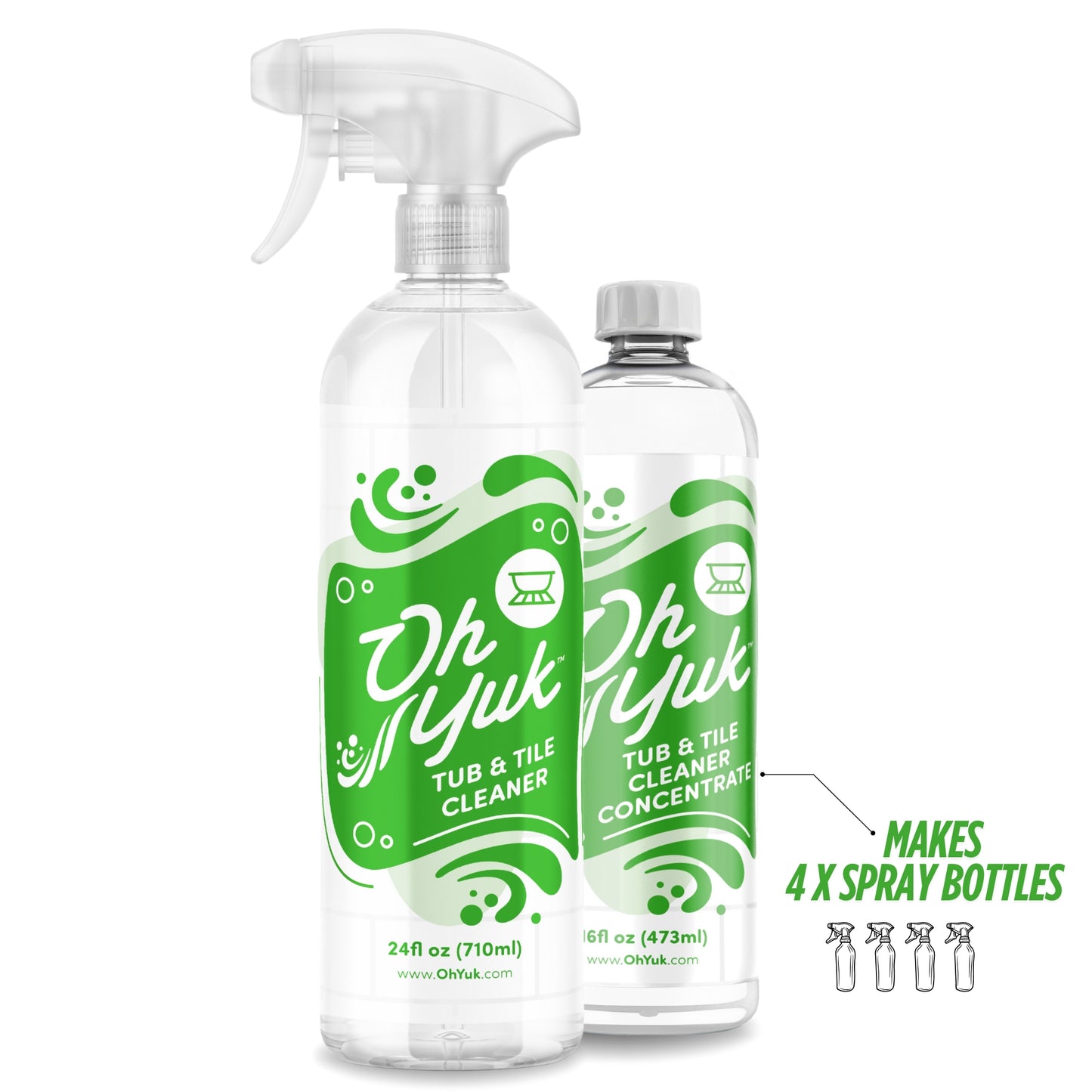 Tub & Tile Cleaner + 4X Refill – Combo with Concentrate Bottle