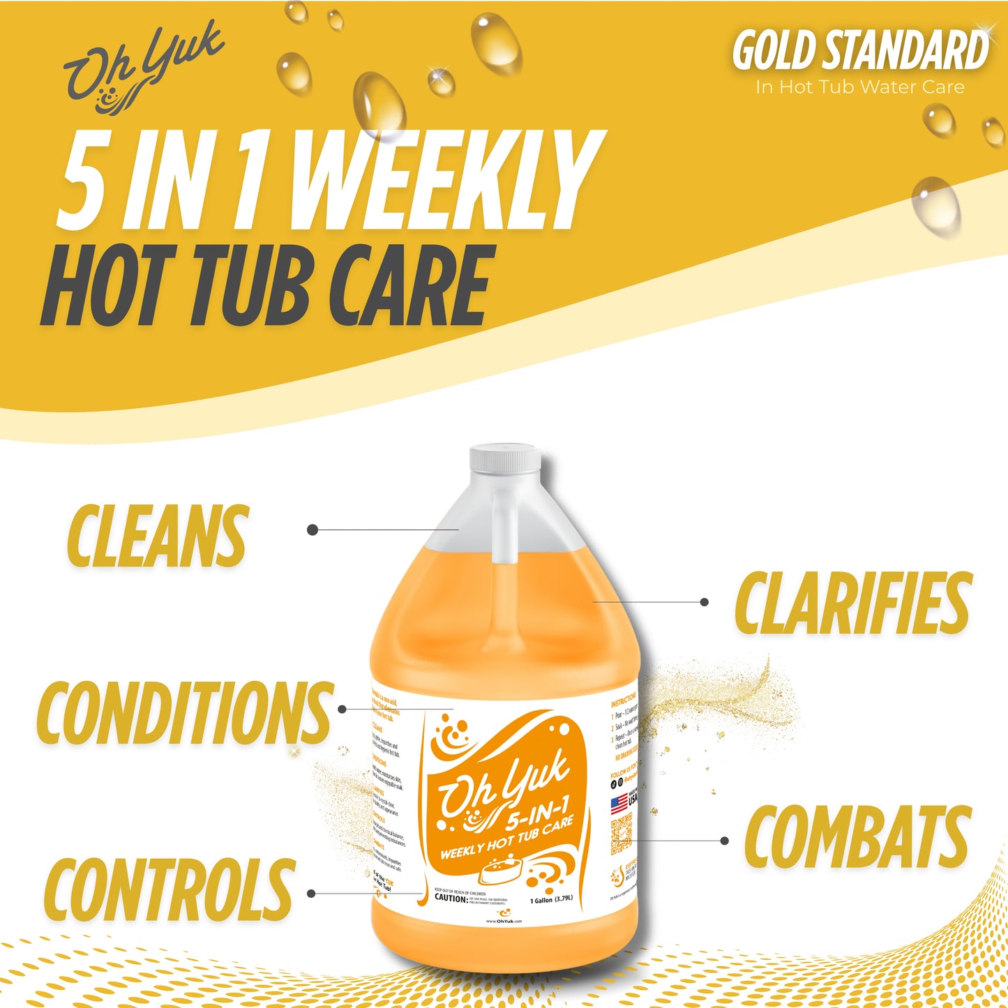 Oh Yuk 5-in-1 Weekly Hot Tub Chemicals - 1 Gallon