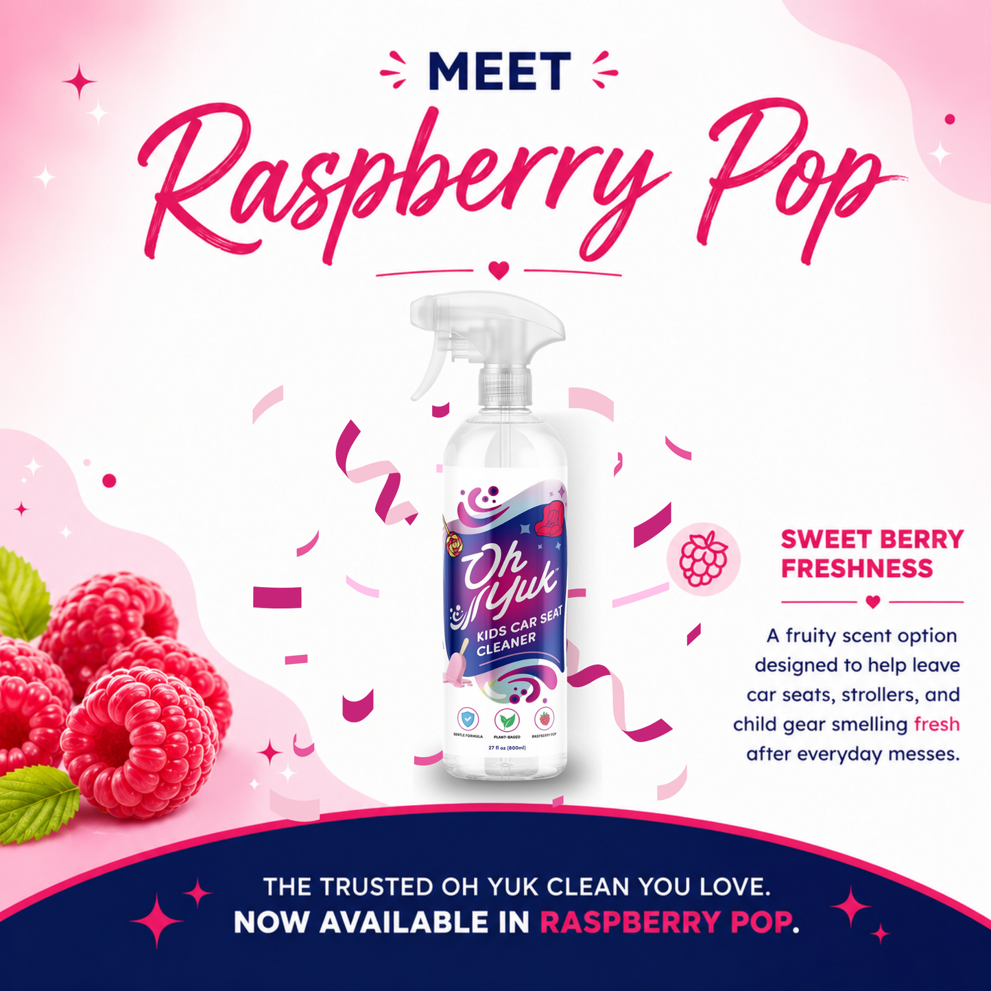 Probiotic car seat cleaner safe for fabric, padding