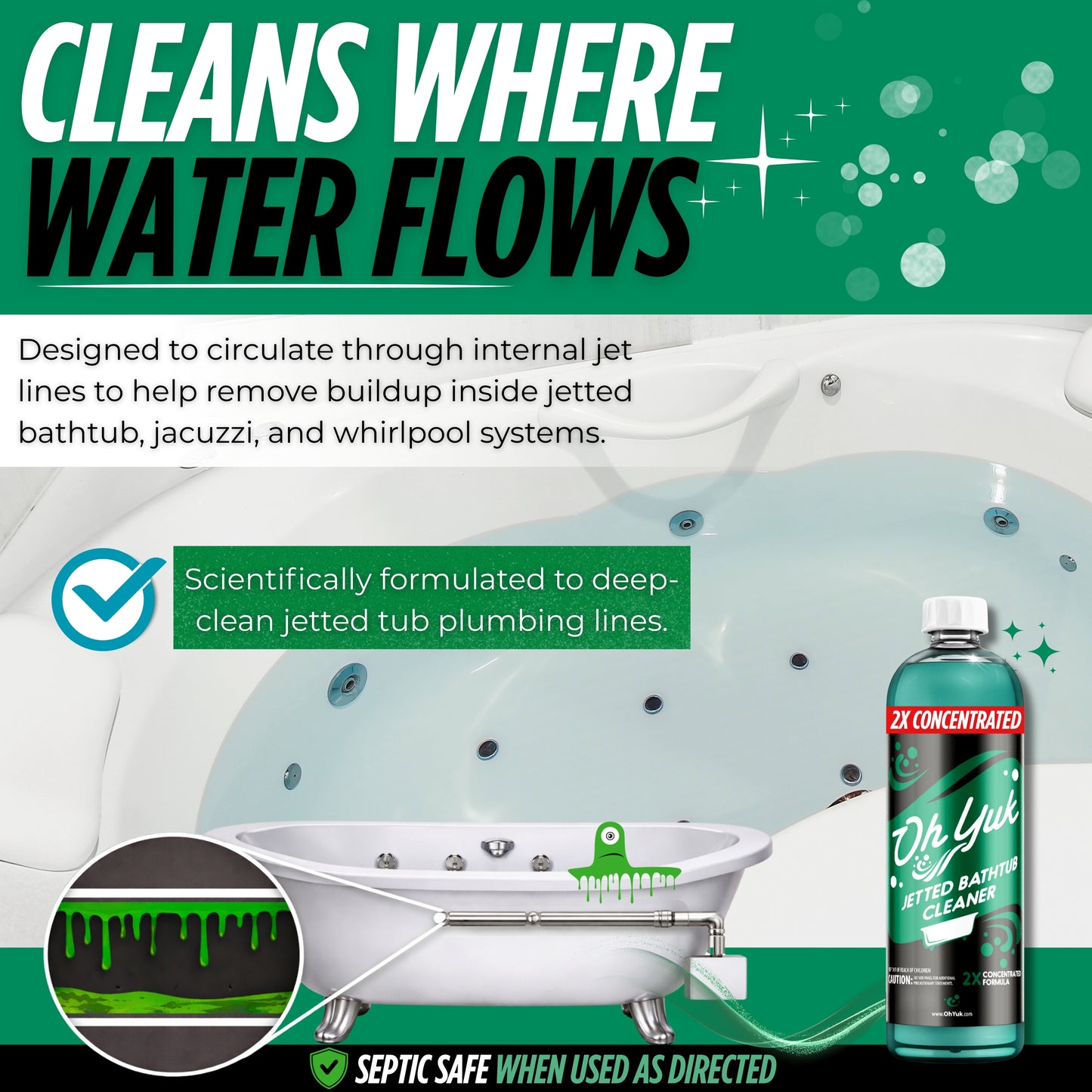 Oh Yuk Jetted Tub Cleaner 2X Concentrated